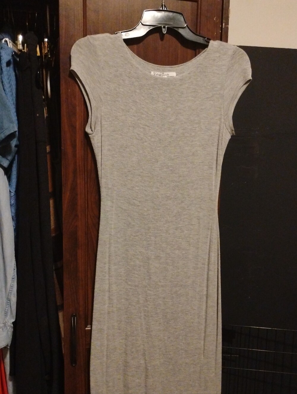 Velvet Torch Light Heather Gray Jersey Maxi Dress